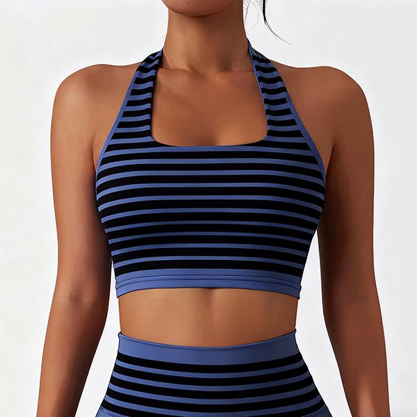 Striped sleeveless tight-fitting tank top