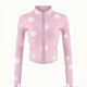 Polka dot pink casual jacket