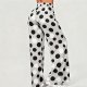 Black and white polka dot casual flared pants