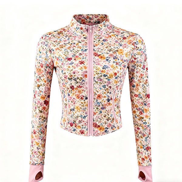 Pink floral casual jacket