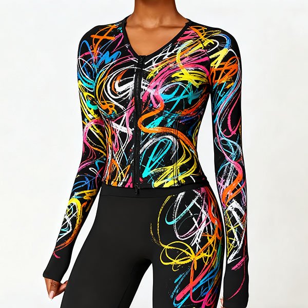 Winter Colorful Striped Slim Fit Base Layer Jacket